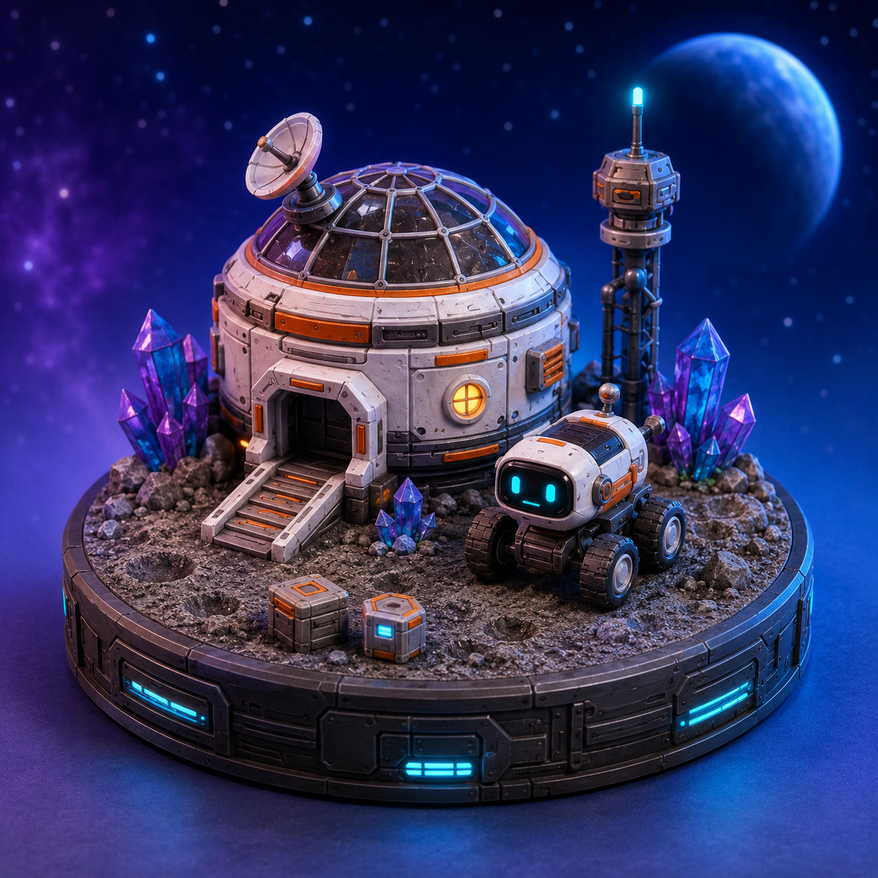 Nova Base 7 — 3D-Printed Lunar Outpost Mini Set