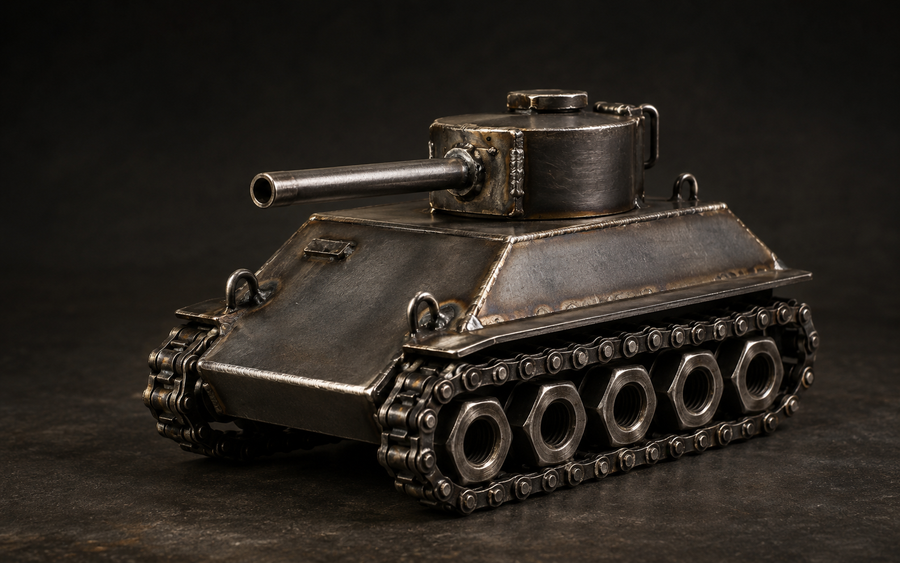 M4 Sherman 20 cm handcrafted metal sculpture