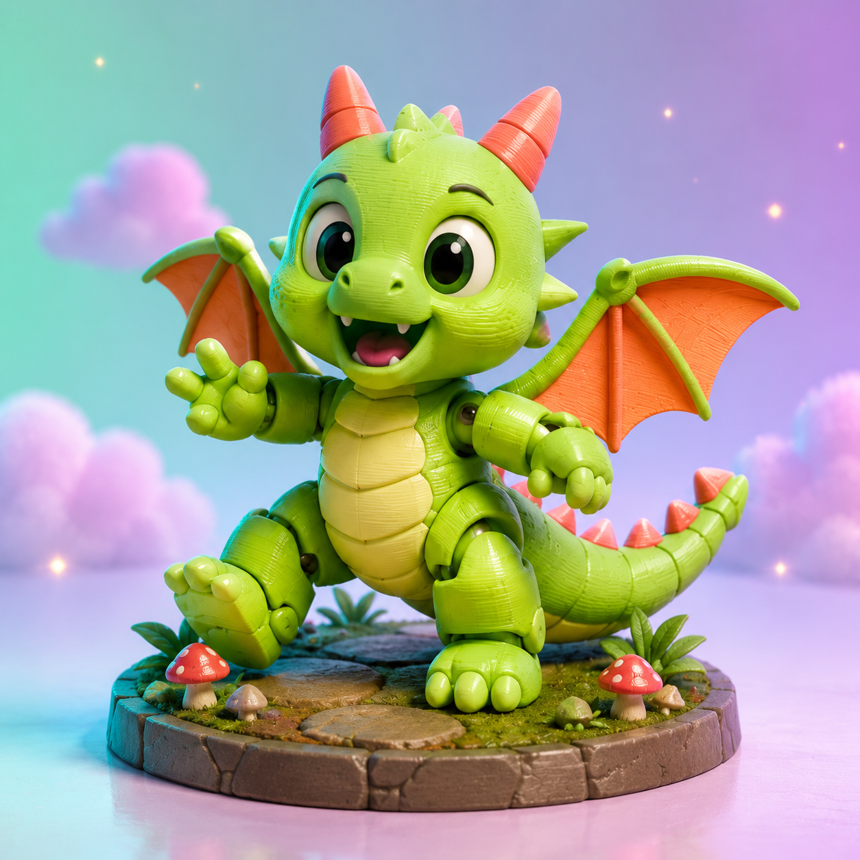 Sproutwing — Articulated 3D-Printed Baby Dragon